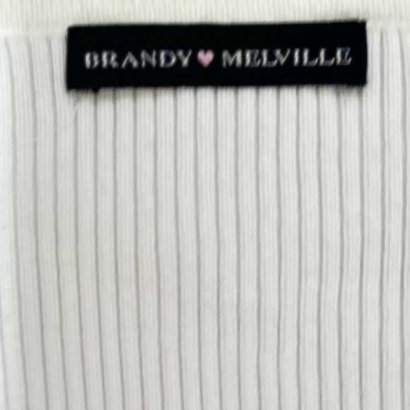 Brandy Melville off white Ribbed v neck button down cropped Cardigan size small - Picture 7 of 8